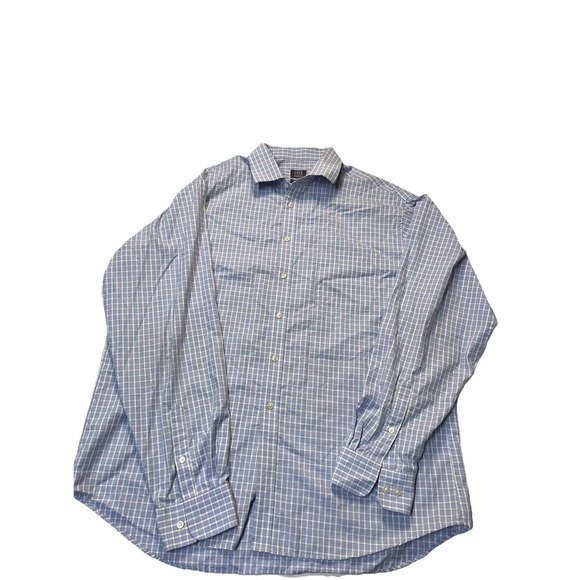 Joseph Abboud Other - JOE Joseph Abboud Dress Shirt Mens 2XL 18 36/37 Blue Plaid Cotton Button Down